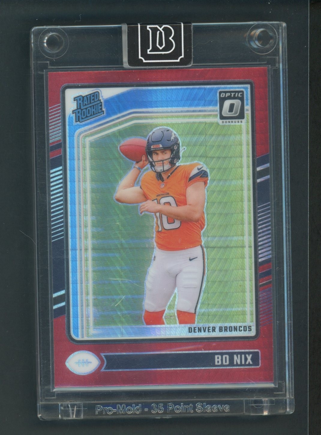 2024 Donruss Optic Red Hyper Prizm #209 Bo Nix Denver Broncos RC Rookie