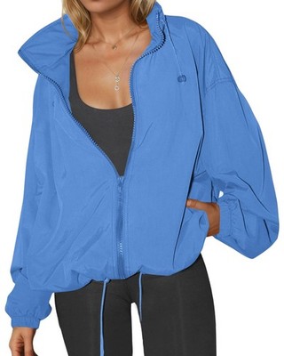 Yousify Womens Waterproof Rain Jackets Lightweight Zip Up Raincoat Outdoor Hikin