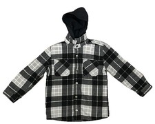 Freedom Foundry Boys Sherpa Fleece Shirt Jacket Size S 7/8 Plaid Button Shacket