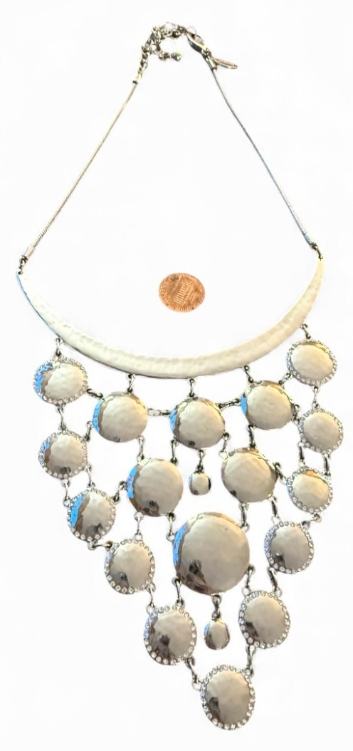 12.25" Chico's Bubble Collar Statement Necklace G… - image 2