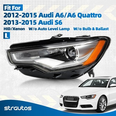 For 2012-2015 Audi A6 S6 HID Headlight w/o Auto Leveling W/o Bulb &Ballast Left