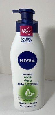 (1) NIVEA Aloe Vera Body Lotion 48 Hr Moisture, Normal to Dry Skin, 16.9oz - NEW