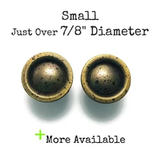 Pairs of Small Vintage Drawer Knobs Speckled Brass Tone Round Handles LX21