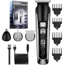 Beard Trimmer for Men - 5 in 1 Kit Electric Razor, Nose Hair Trimmer with LED...