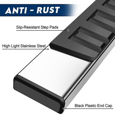 6" Stainless Steel Running Boards / Nerf Bars For 2019-2025 Chevy Silverado/GMC Sierra Regular Cab - View #3