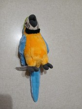 FAO Schwarz Plush 6" Parrot Blue Yellow Bird Stuffed Animal Toy