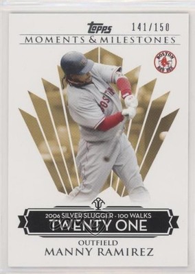 2008 Moments & Milestones /150 Manny Ramirez (2006 Silver Slugger 100 Walks) 0o1