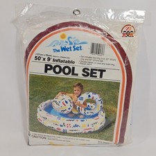 Vintage Wet Set Pool W/ Beach Ball Swim Ring 1987 Intex Long Beach, USA 50X9in