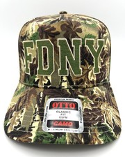 FDNY Cap 2" Letters Camouflage Cap Hat Adjustable Custom Embroidery GREEN