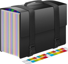 A4 Expanding File Box Folder 25 Pockets with Handle, Portable Filing Organise