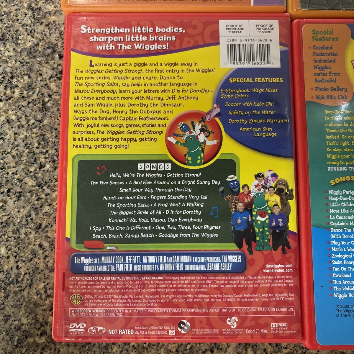 4 Lot DVD -The Wiggles- Getting Strong Wiggly Safari Gremlins Hoop