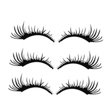 Car Headlight Eyelashes Stickers 3 Pairs Black Lashes Car Decoration