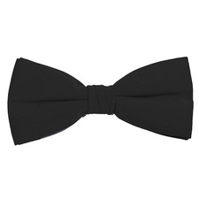 K. Alexander Formal Black Satin Banded Men's Bow Tie