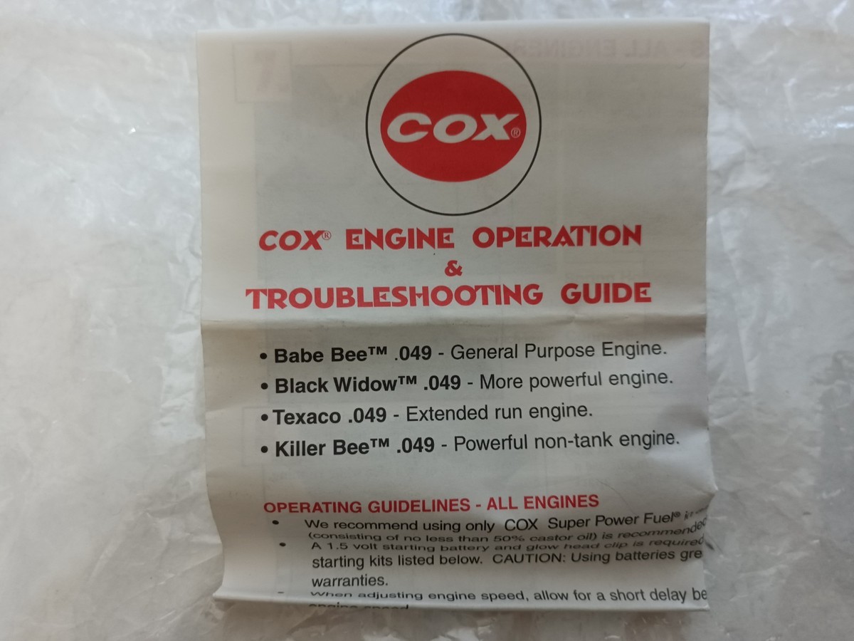 COX TEE DEE .010 No.130 Model Airplane Engine Unused Mint