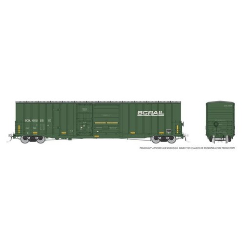 Rapido 191004A HO BC Rail Trenton Works vagón de carga rayas visibles descoloridas #60186 | Zustand: New