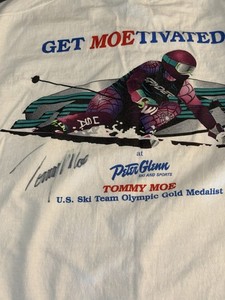 Tommy Moe Olympic Gold Medialist Skier Signed In Person TShirt 