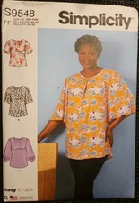 Simplicity 9548 R11444 Top & Tunics 3 Styles 18W 20W 22W 26W Easy To Sew UNCUT