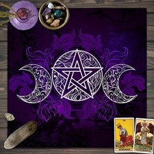 Pagan Gothic  Pentagram & Triple Moon Purple  Altar
