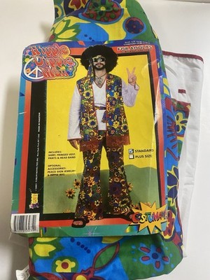 Hippie Dippie Man Costume Adult Standard Size, 60s Woodstock Costume