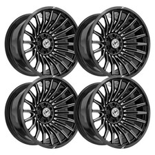 Set-4 Xf Off-road Xf-231 18x9 6x1356x139.7 0mm Black Milled Wheels 18 Inch