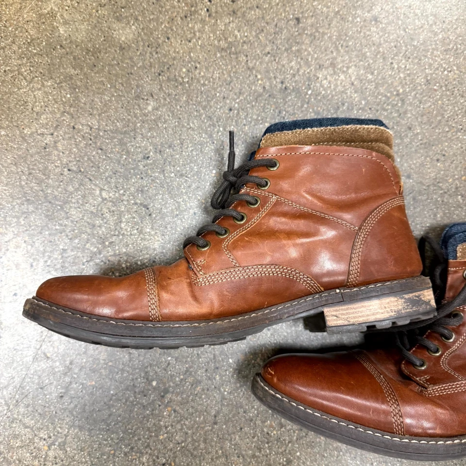 Franco Fortini Dillan 423264 Hombres Botas 8M Marrón Cuero Puntera Botines Foto 2 de 4