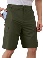Men  s Hiking Cargo Shorts Army Green Small Lightweight Quick Dry Outdoor Work...