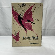 Vintage Danskin Lasto Mesh Tights Empty Box Only Mid Century Graphic Art Ballet