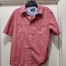 Chaps Men’s Short Sleeve Button Up Shirt XL Coral