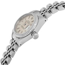 Rolex Lady Datejust 26mm 18K White Gold Steel Silver Stick Dial Watch 69174 3