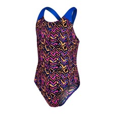 Image of Speedo Girls Allover Splashback Swimsuit / Black Blue / RRP £15