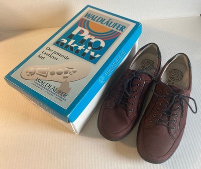 Waldlaufer Lace Up Comfort Shoes Womens 7M Leather Oxblood Red Suede With Box