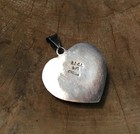 Heart Necklace Pendant TAXCO 925 STERLING Silver Bow Vintage .5 oz 1.5" — photo 3