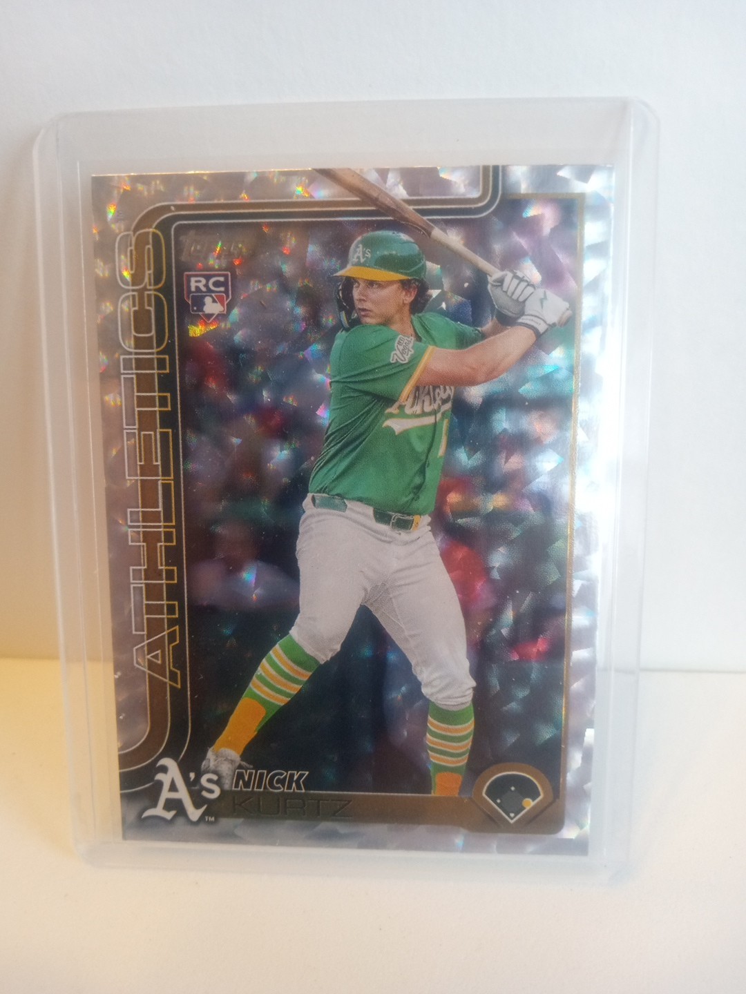 2025 Topps Update Series Nick Kurtz #US201 Silver Crackle SuperBox Foil (RC) A's