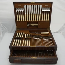 TUDOR Design Mappin & Webb London Silver Service 80 Piece Canteen of Cutlery Set