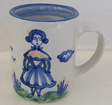 Vintage M.A. Hadley "The End" Farmer's Wife Art Pottery Coffee Tea Cocoa Hot Mug