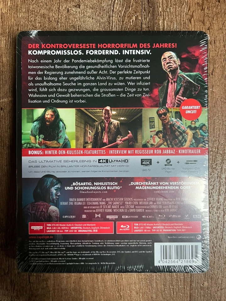 The Sadness w. Steelbook (4K UHD + Blu-ray, EU Import, Region Free) *NEW* - Image 2 of 4