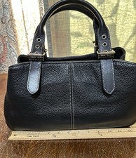 Dooney Bourke Black Pebbled Leather Satchel Tote - EUC