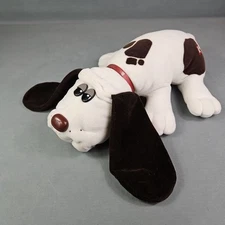 Vintage 1985 Tonka Pound Puppies White w/ Dark Brown Spots Long Ears Collar