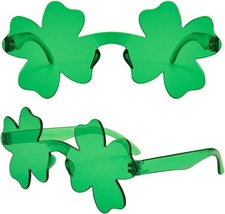 St Patrick s Day Shamrock Sunglasses Green Four Leaf Clover Party Glasses