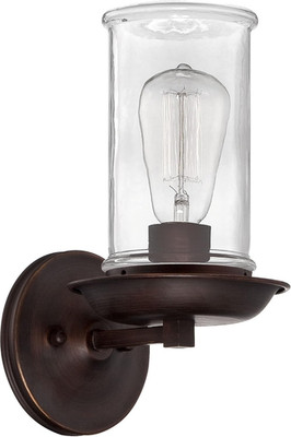 36161-ABZ Thornton Wall Sconce Lighting, 1-Light, 100 Watts, Aged Bronze (6'' W X