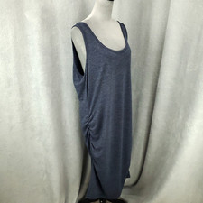 Old Navy Dress Womens 2XL Blue Gray Ruched Side Midi Tank Beach Cover Up XXL