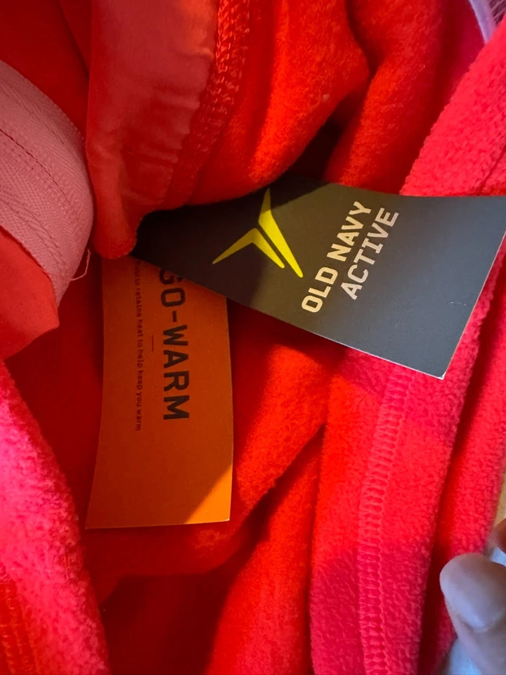 Old Navy Active Fleece Vest Zip on Sweater Red Size 14XL youth Bright Coral - Image 4 of 4