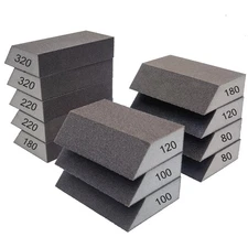 12 Pack Single Sanding Sponge Set - 80/100/120/180/220/320 Grit Sanding Blocks A