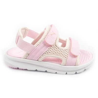 Puma Evolve Sandal PS Kinder Sandalen Sommerschuhe Klettsandalen Rosa Beige