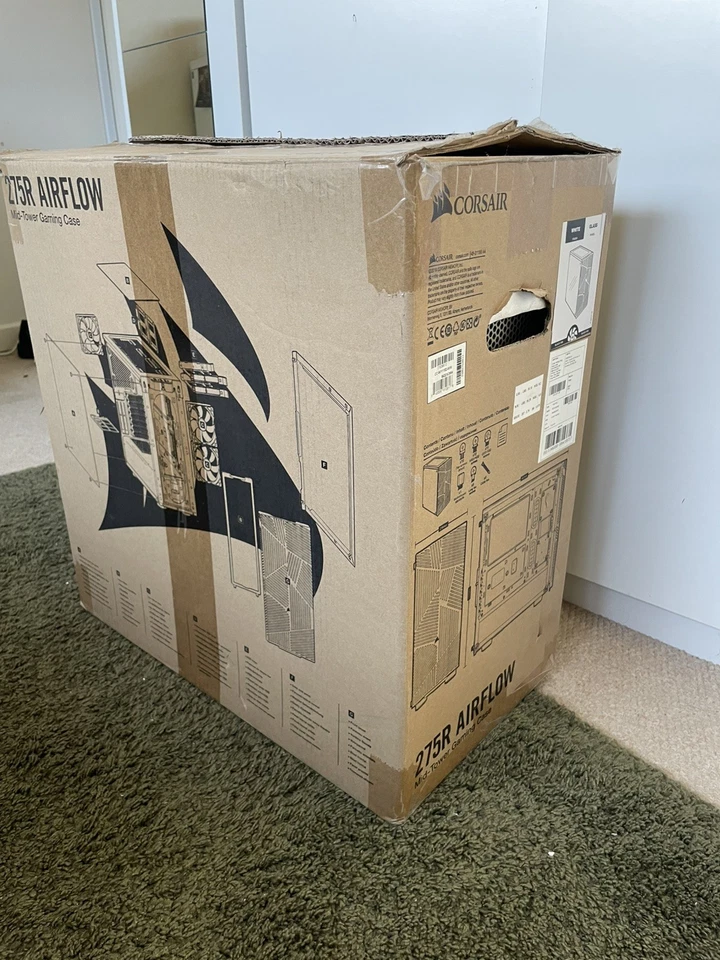 Corsair 275R Airflow Mid-Tower Gaming Case White Tempered Glass Airflow With Box - Image 3 of 4