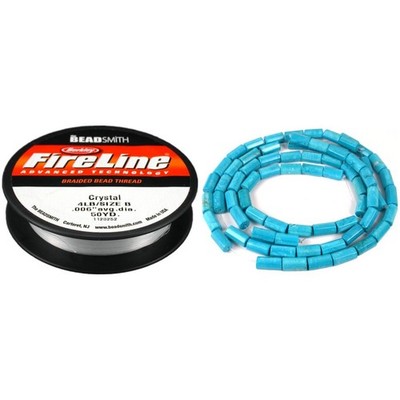 4Lb Beadsmith Fireline bead thread 3 Strands Turquoise Octagon Cylinder Beads