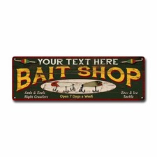 Personalized Bait Shop Metal Sign Man Cave De...