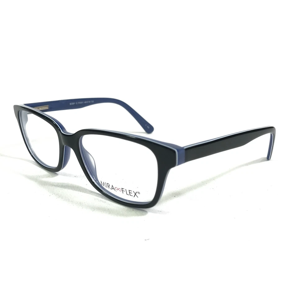Monturas de gafas para niños Miraflex BOBY C.YX001 negro azul rectangulares 48-16-130 Foto 4 de 4