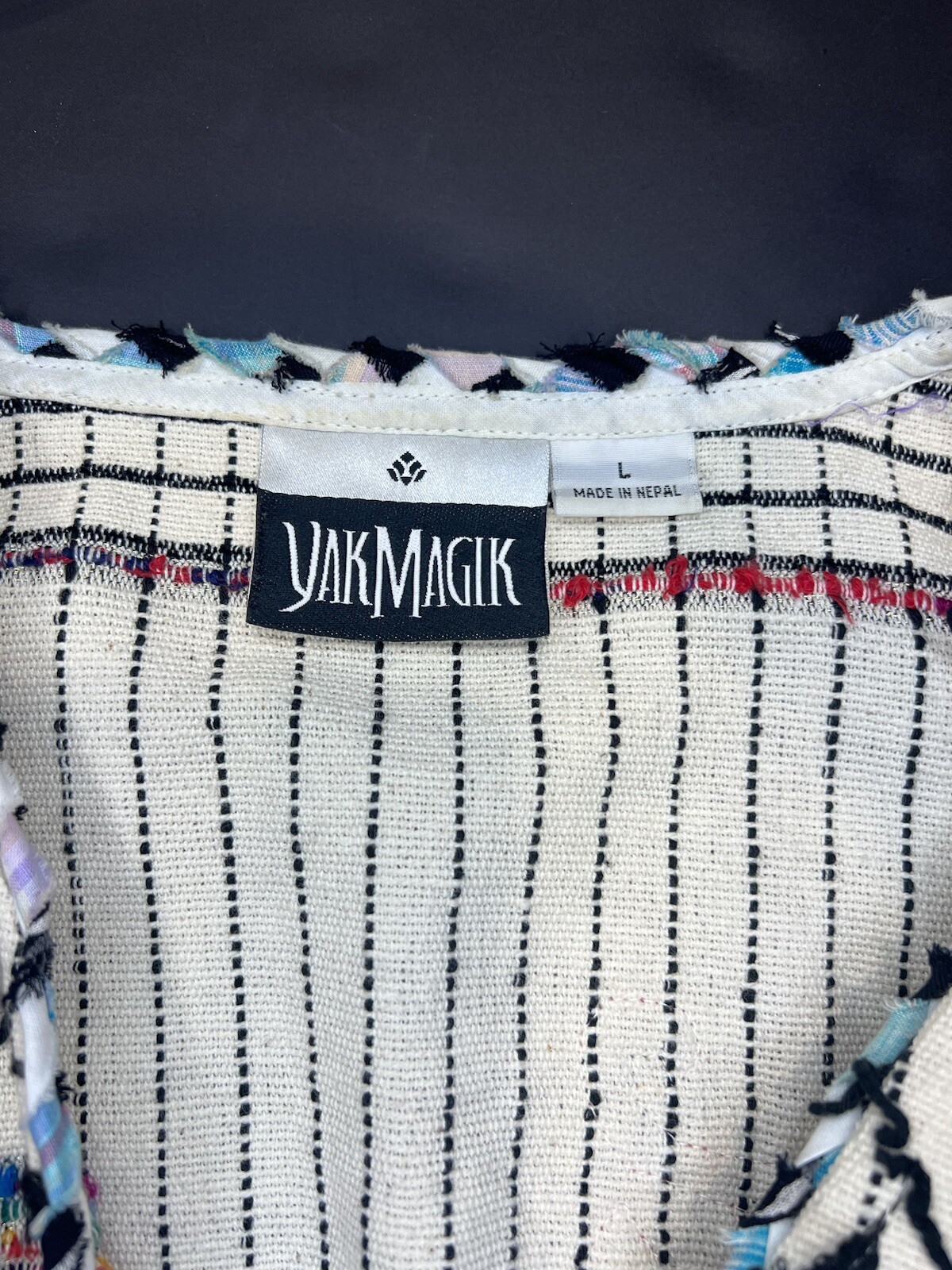 Yak Majik Jacket Size Large Patchwork Fringe Bead… - image 18