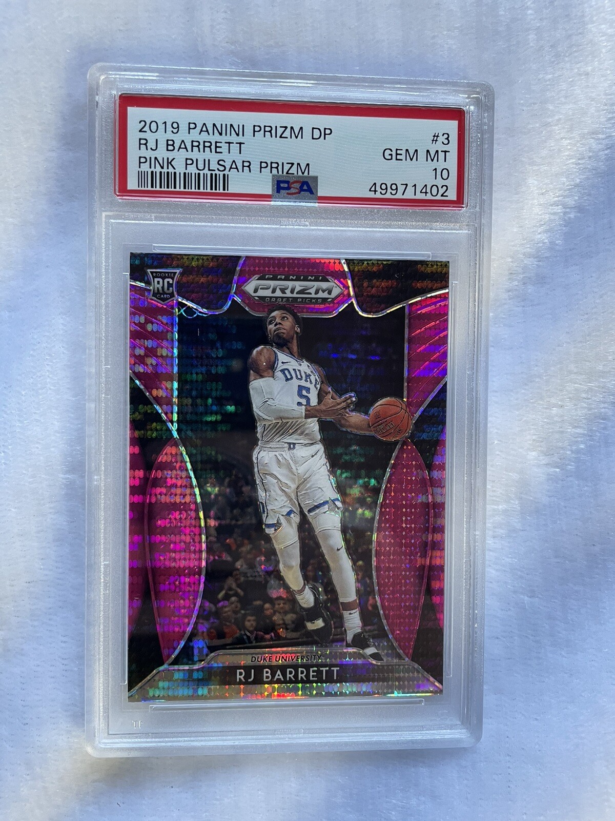 PSA 10 2019-20 Panini Prizm Draft Picks RJ BARRETT Pink Pulsar Refractor #3!